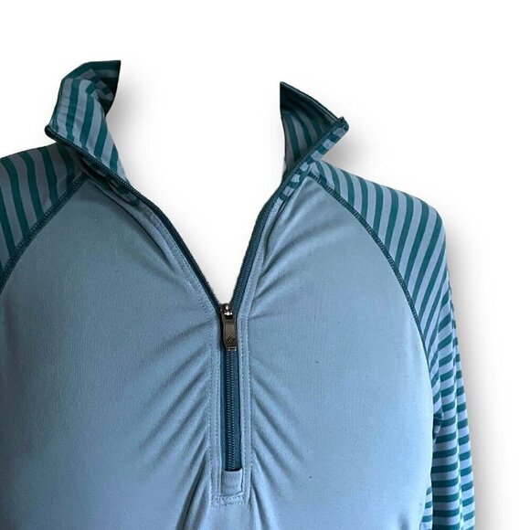 Columbia Womens Saturday Trail Omni-Wick Base Layer Shirt Sz Small Blue Stripe - Picture 4 of 7